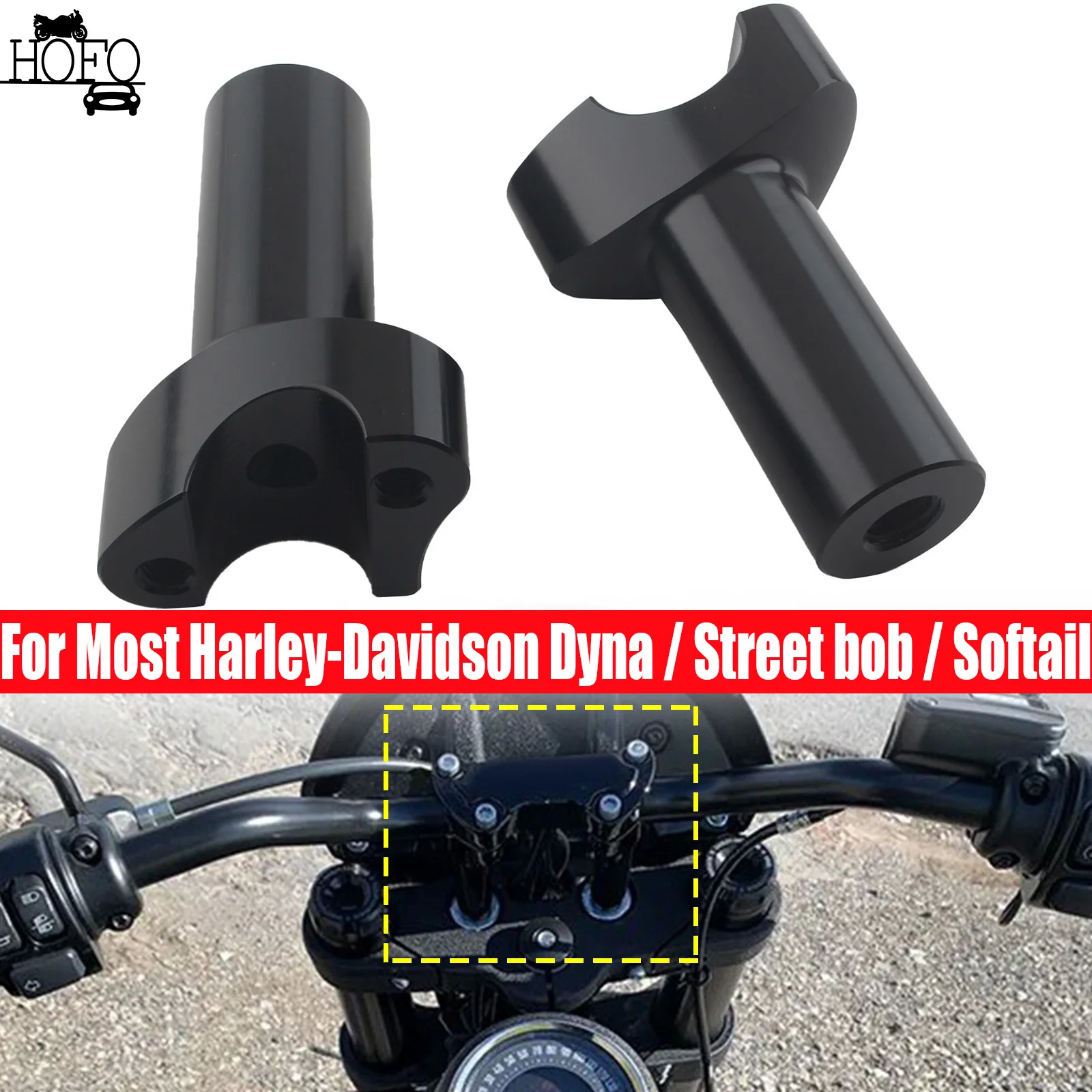 Фото Прямые стояки руля 3 1/2 дюйма для Harley V-Rod Sportster Softail Deluxe FXST/ Dyna/Street bob №1