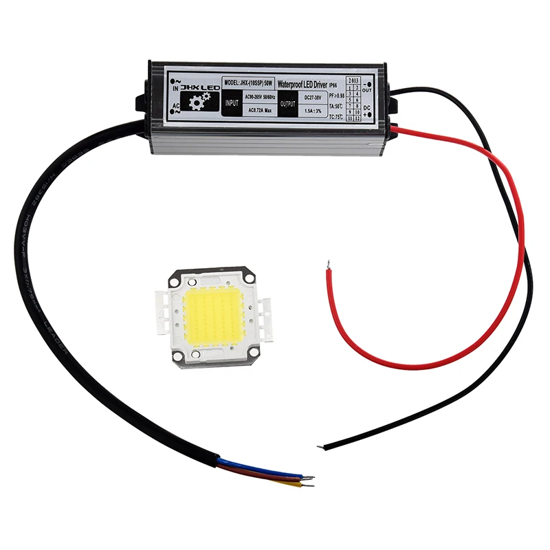 

50W High Power White LED Lamp + Driver Adapter Driver Light Bulb