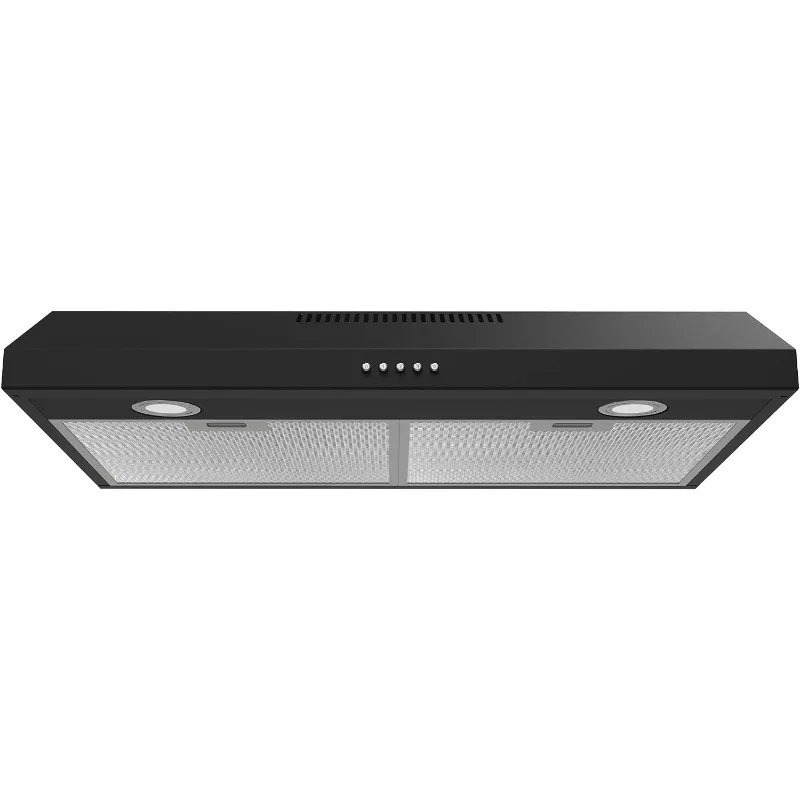 

Black Range hood 30 inch, 300CFM Under Cabinet Range Hood with Ducted/Ductless Convertible Slim Kitchen Over Stove Vent