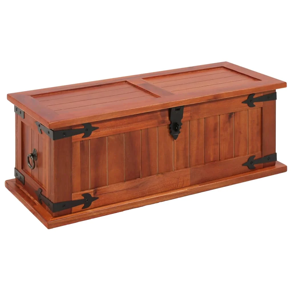 

Small Wooden Toy Bedroom Storage Box Treasure Chest Home Decor 60x25x22 cm Solid Acacia Wood