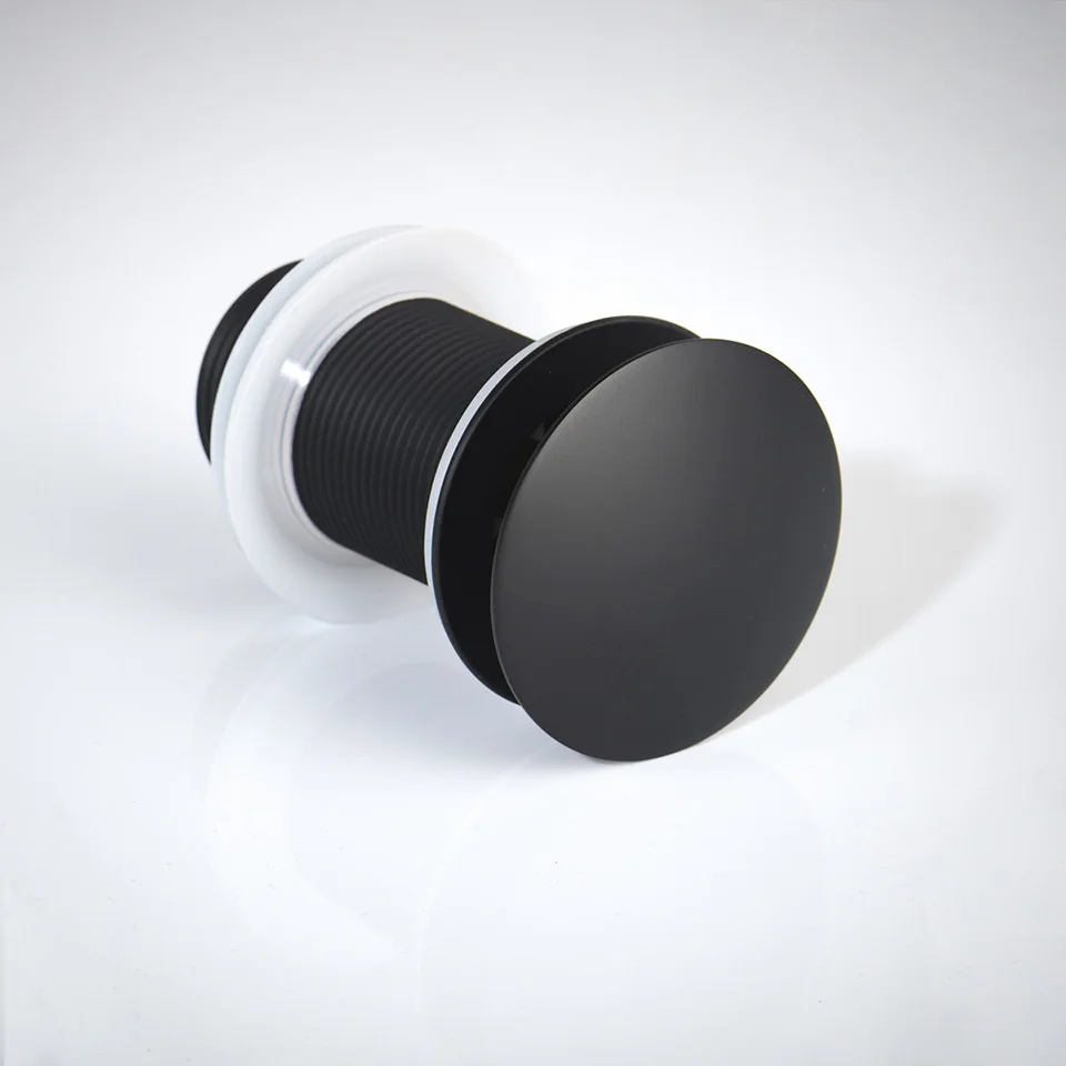 

Bathroom Basin Sink Pop Up Drain Matte Black Solid Brass Material Waste Stopper White Silver Zirconium gold Brushed Gold