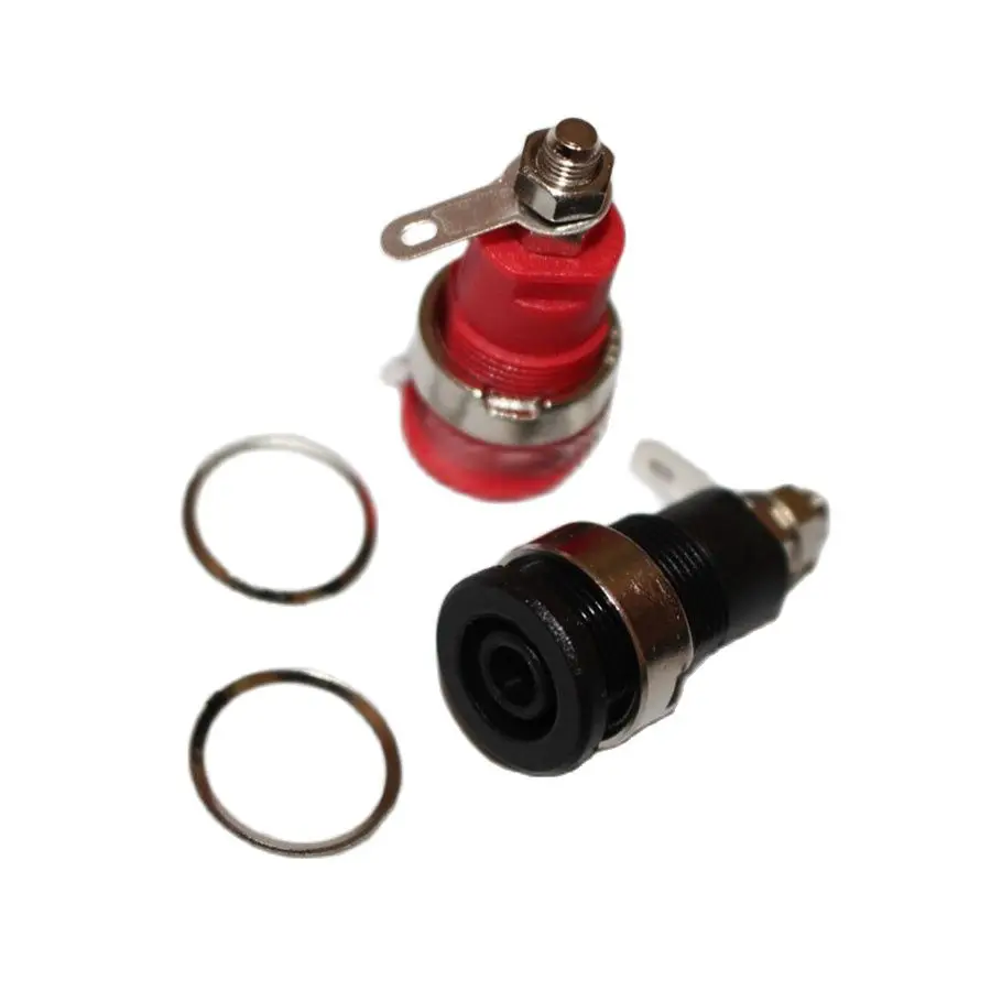 10 шт. 4 мм клеммный связующий столб с банановым гнездом, Защитная панель, коннектор CATIII 1 кв/макс 32 А, латунный никелированный