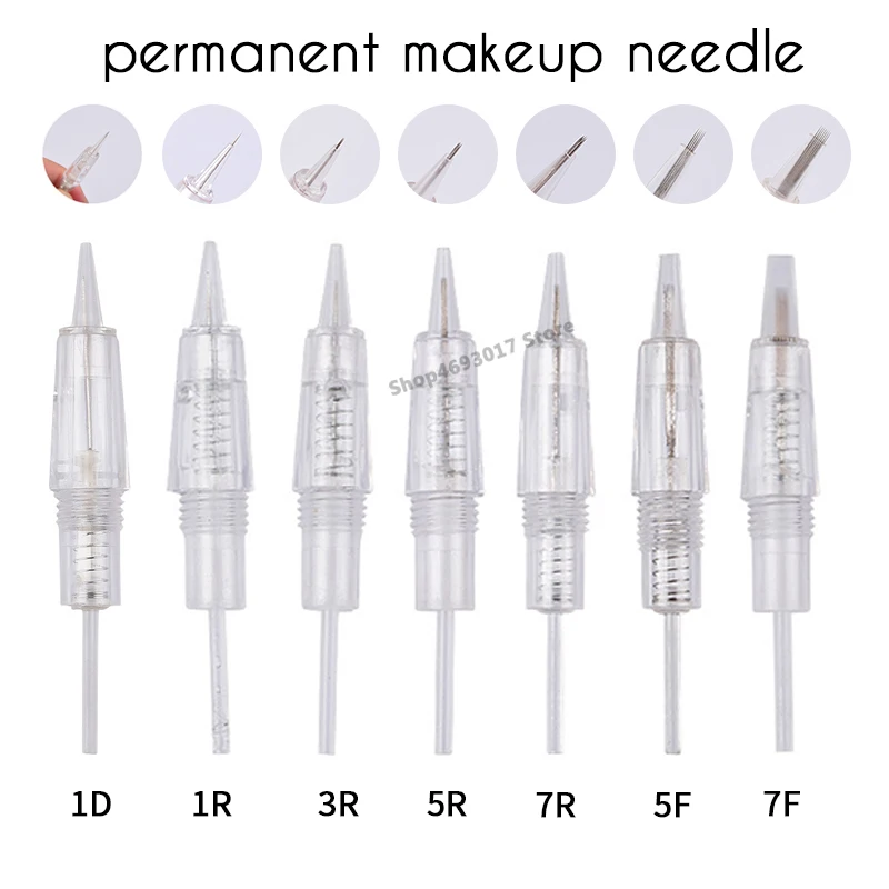 

5pcs disposable permanent makeup Cartridge needles 1RL 1D 2RL 3R 8mm Screw Tattoo Needles Cartridges For Charmant Machine