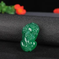 natural green chalcedony hand carved jade pendant fashion jade pixiu jewelry necklace gifts accessories send mom girlfriend