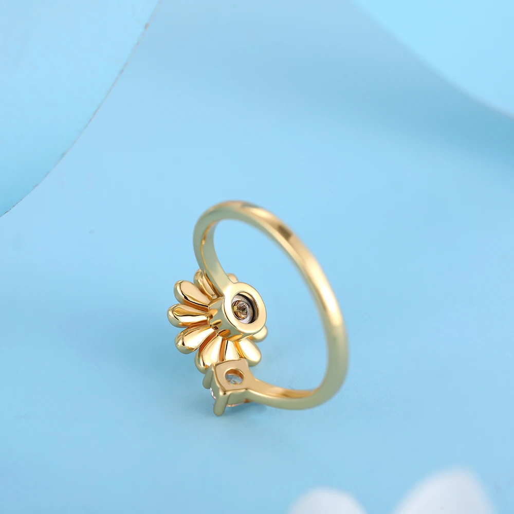 Спиннинг ромашки Folower регулируемое Открытое кольцо для женщин девушек Спиннер