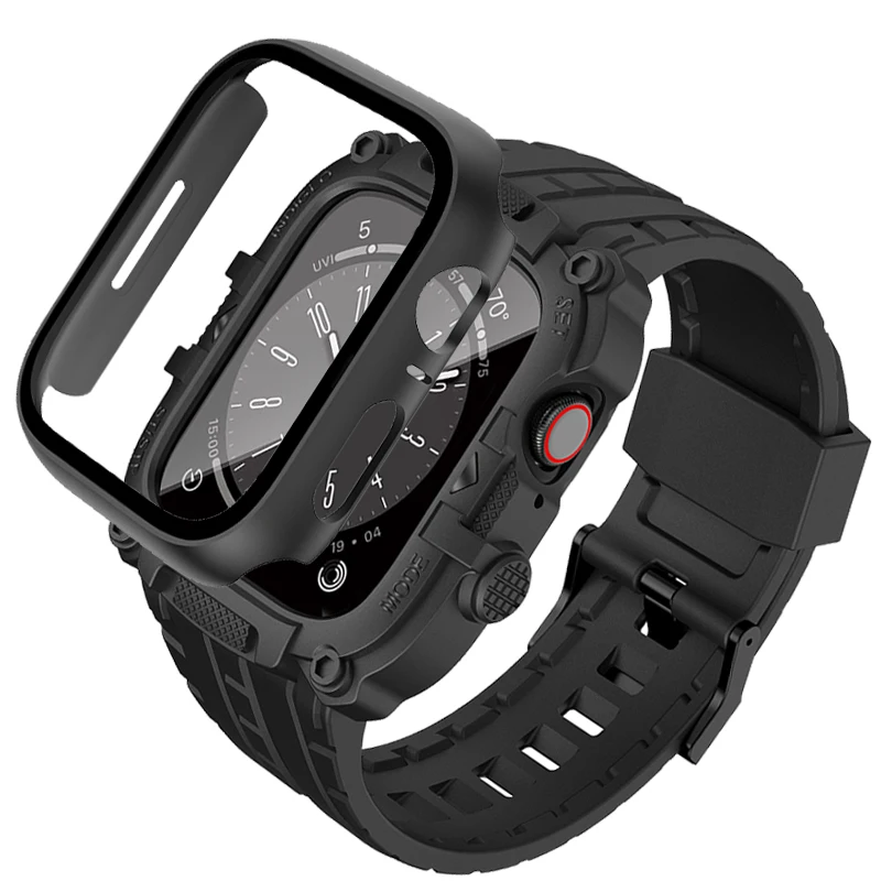 

Ремешок из ТПУ для Apple Watch 8 7 45 мм, чехол-бампер, спортивный мужской браслет для Iwatch Series 6 5 SE 4 44 мм