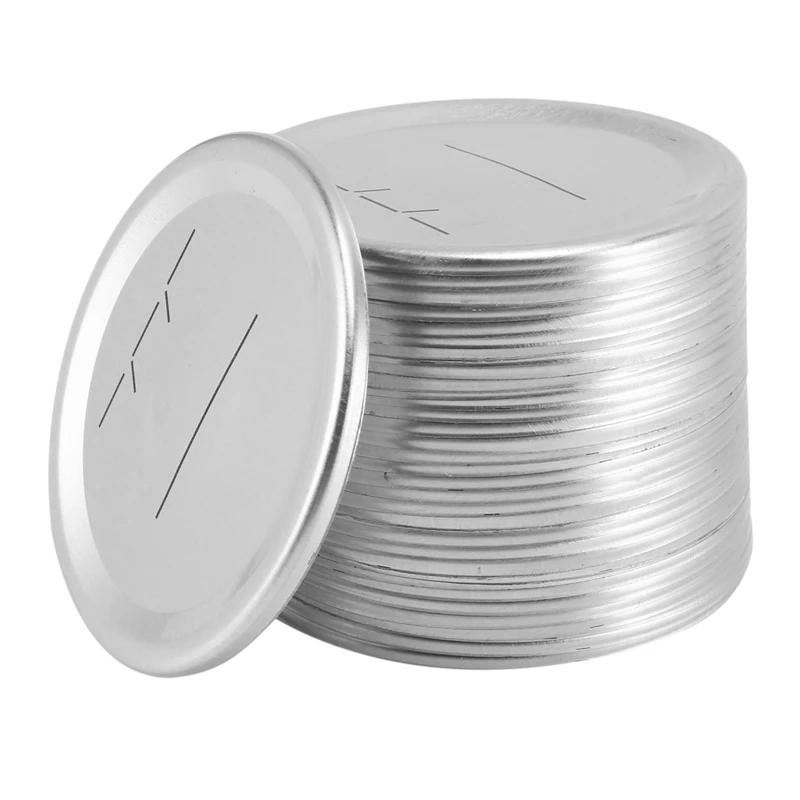 

A50I Canning Lids Regular Mouth For Ball/Kerr Jars, Split-Type Metal Mason Jar Lids With Silicone Seals, Silver