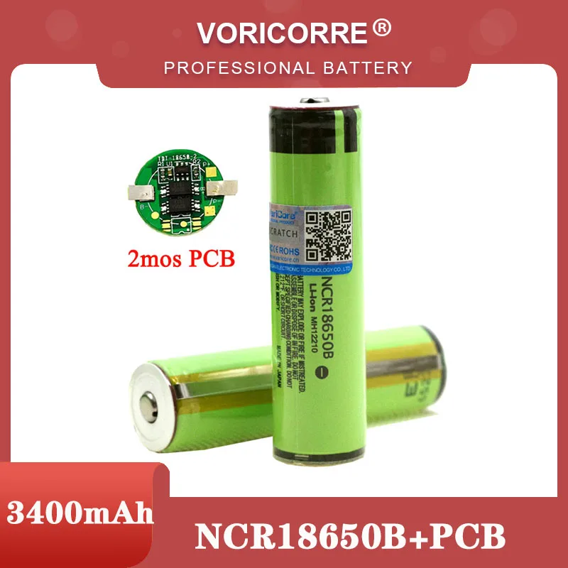 Batería recargable 100% NCR18650B, 18650 mah, 3400 V, con PCB, para baterías de linterna, nueva protección, 3,7