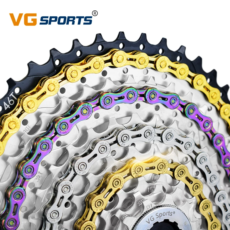 Цепь велосипедная VG Sports Ультралегкая ажурная цепь 8 9 10 11 12 Скоростей 116L/126L для