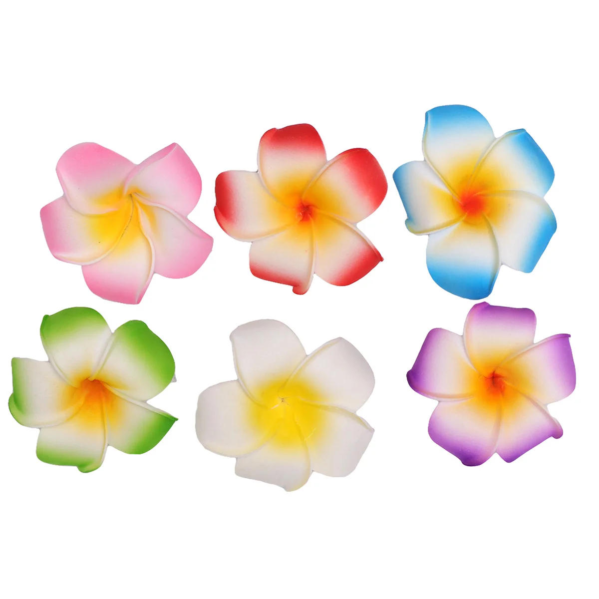 

6 PCS Flower Hair Accessories Plumeria Clip Flowers Side Clamp Wedding Clips Frangipane Barrette Travel