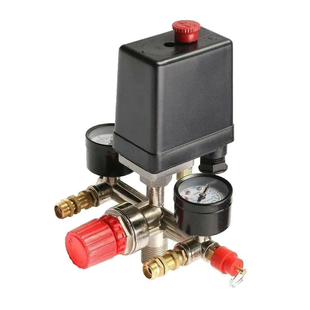 

Регулятор давления воздушного компрессора, манометр 90-120PSI, переключатель давления, клапан управления, манометр