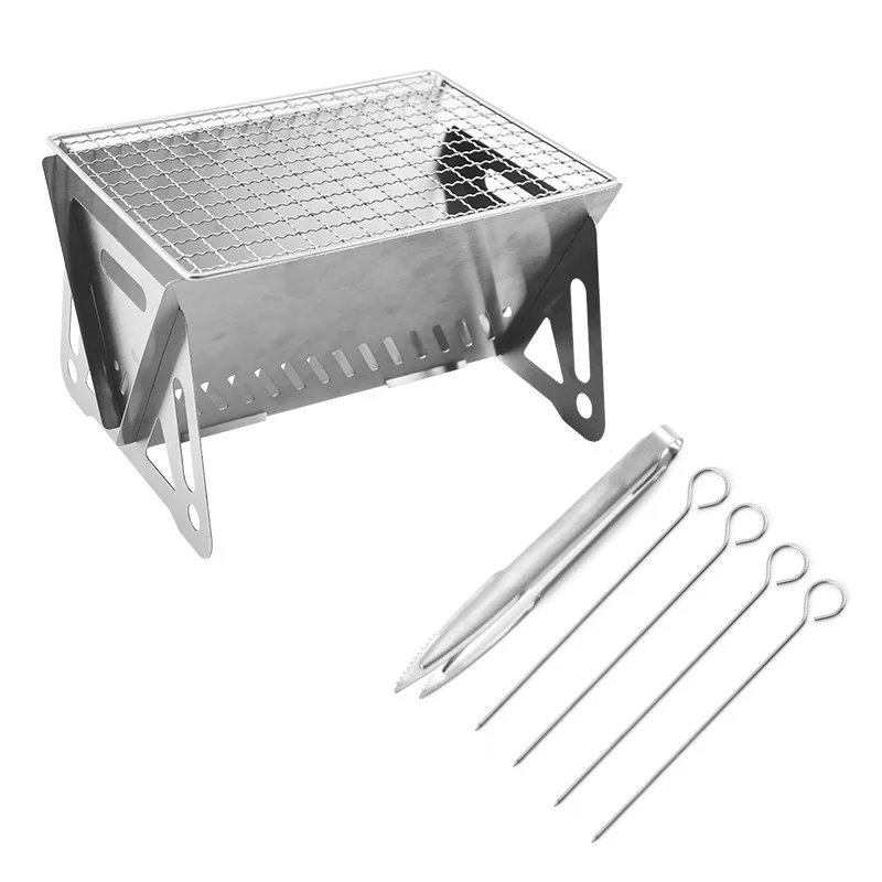 

Stainless Steel Incinerator Grill BBQ Charcoal Stove Outdoor Picnic Portable Folding Stove Camping Equipment Kitchen Supplies