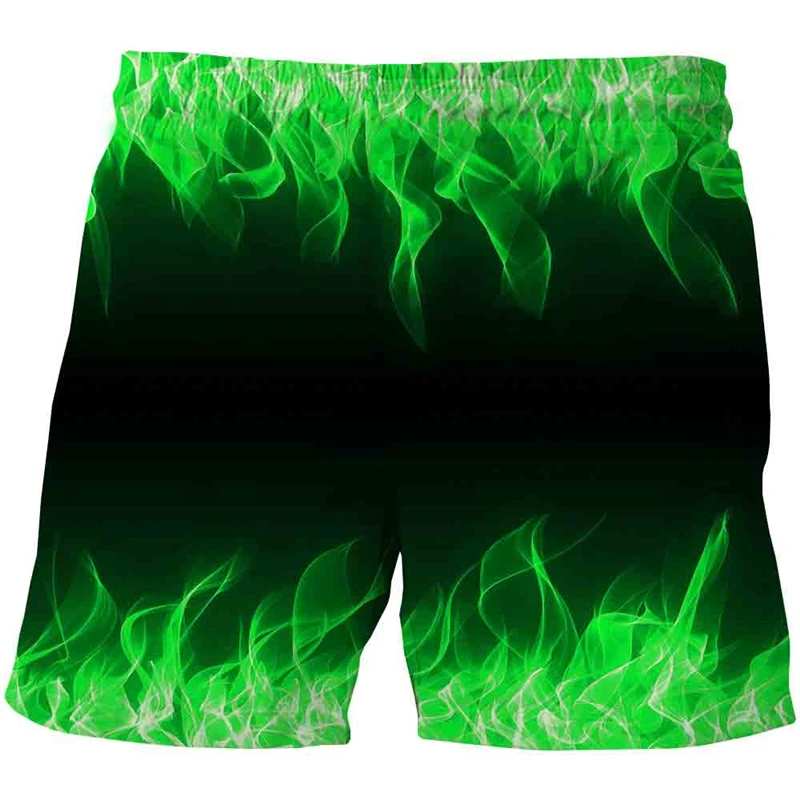 

Baby Boys Shorts Summer 3D Print Blue Green Red Flame Quick-drying Beach Pants Children Fashion Board Shorts Kids for 3-14T
