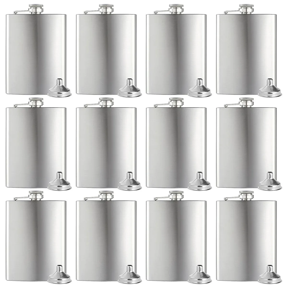 6- 10 Oz Stainless Steel Leather Wine Hip Flask Whiskey Bottle Alcohol Cup Kettle Cups Funnel Mug For Travel Outdoor Gift