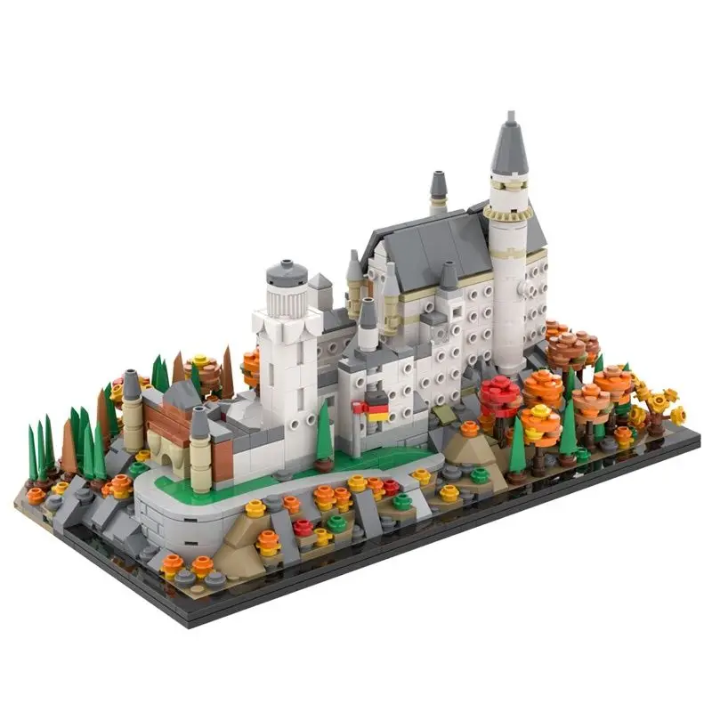 

MOC Town Park Magic Neuschwanstein Castle Building Blocks Set Skyline Architecture Bricks Idea Toys For Children Birthday Gifts