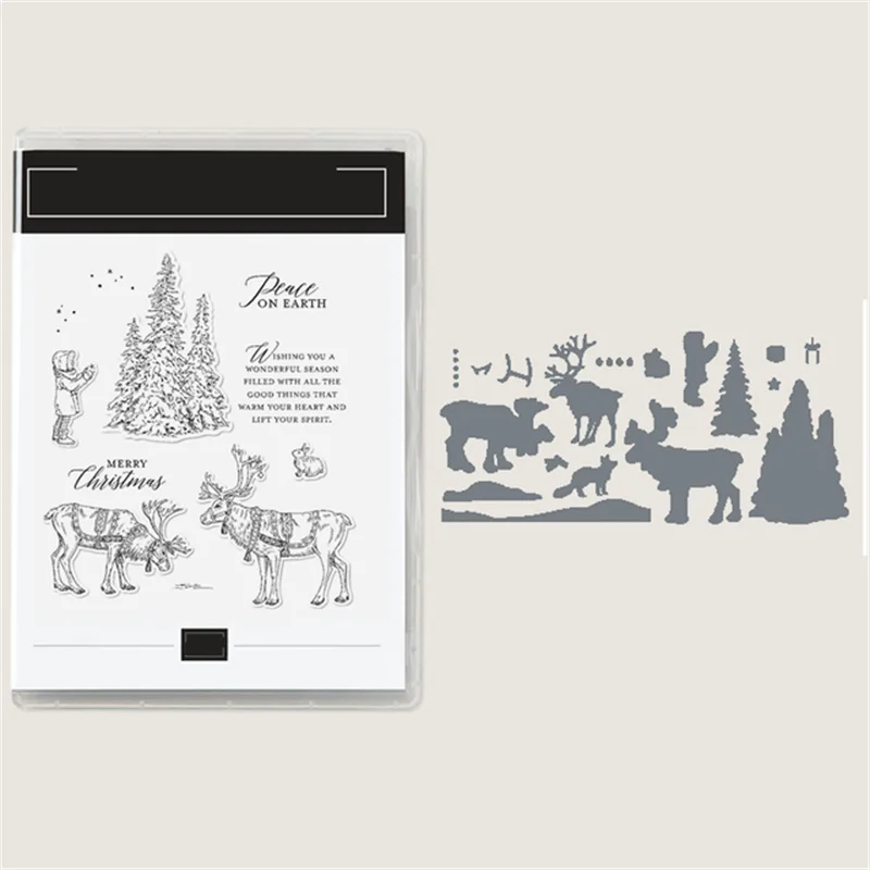 

Christmas Cutting Dies And Silicone Stamps For Album Scrapbooking Material Crafts Supplies Template DIY Card 2022 New Arrival