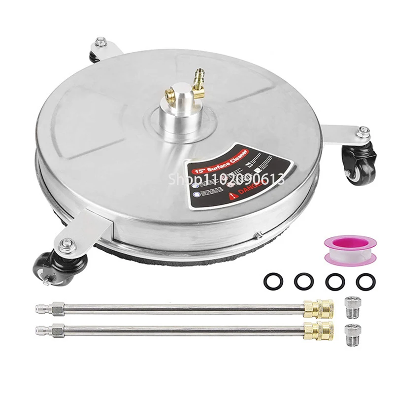 15" Pressure Washer Surface Cleaner with 3 Wheels Stainless 