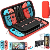 mooroer switch carrying bag for nintendo switch case with 9 in 1 nintendo switch accessories kit and 6 pcs thumb grip