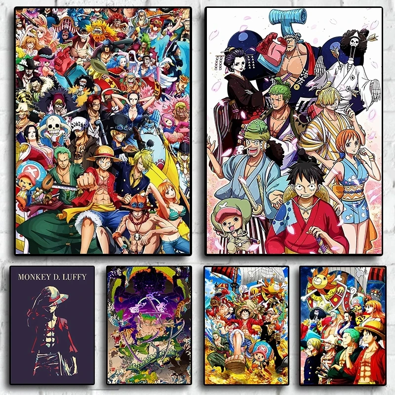 

One Piece художественный постер картина Monkey D. Luffy картина Тони Чоппер HD Печать нами стены дома Cudros роспись Спальня украшение