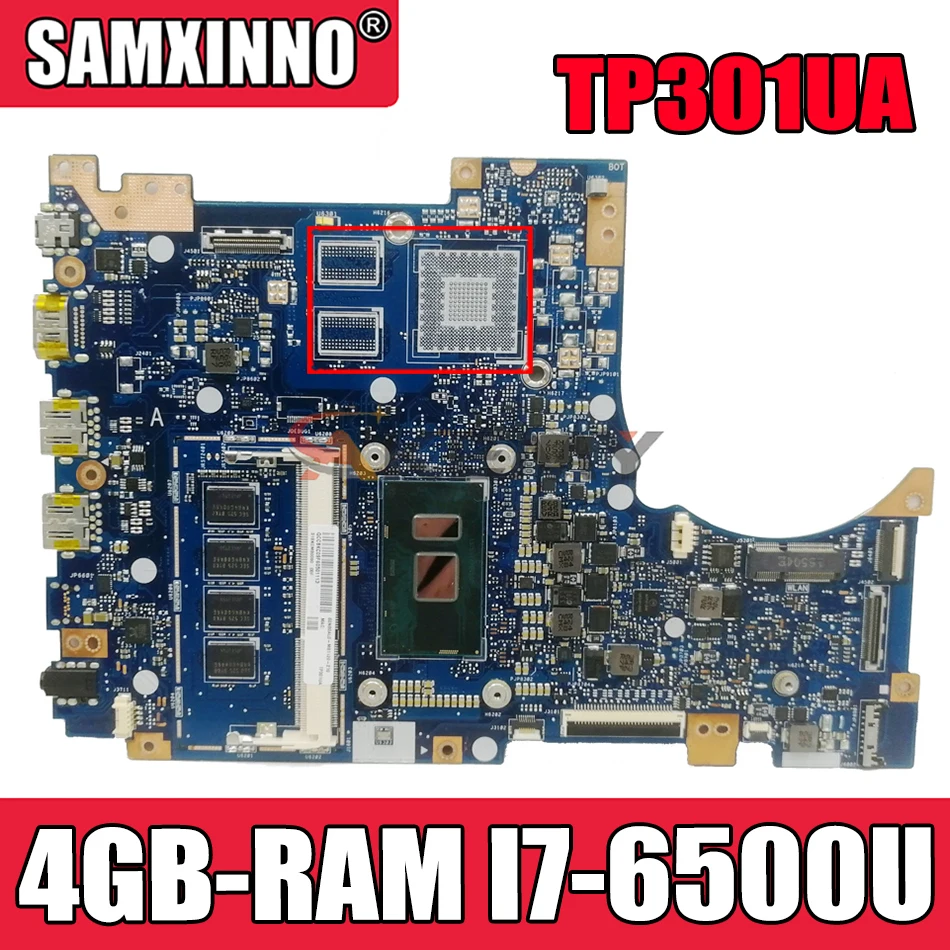 

Материнская плата Akemy TP301UJ для ноутбука ASUS TP301UA, оригинальная материнская плата 4GB-RAM I7-6500U