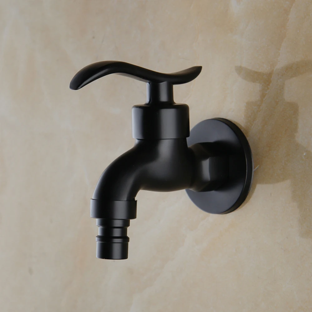 

Vidric Matte Black Bathroom / Garden Tap Washing Machine Faucet Wall Mount Black Basin Sink Faucets Taps Washer Faucet