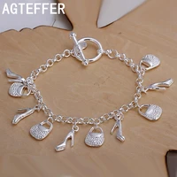 new fashion gift for women girl beautiful high quality 925 sterling silver jewelry charm bracelets factory price free shipping