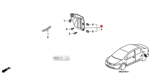 Накладка на заднее крыло для HONDA CIVIC SNA 2006 2007 2008 2009 2010 2011 FA1 FD, крышка на заднее колесо