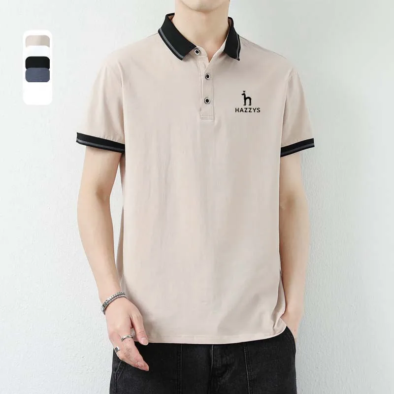 

Men's HAZZYS Clothing Classic Polo T Shirt For Golf Wear Summer Short Sleeve Men Casual Cotton Luxury Designer Solid Slim Polos