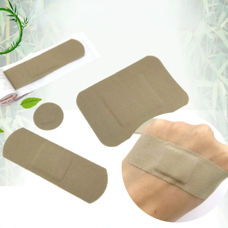 

10pcs/bag Bandage Breathable Degradable Bamboo Fiber Bandaids Wound Plaster Emergency Kits Bandaids Survival First Aid Supplies