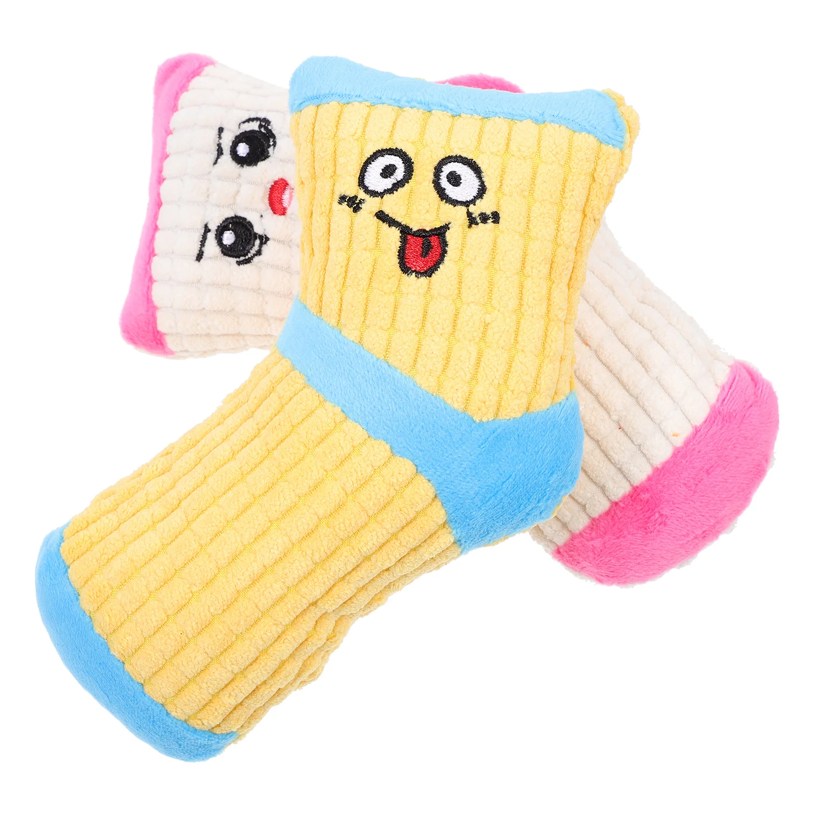 

2Pcs Indoor Dog Plush Toys Puppy Bite-Resistant Toys Pet Squeaky Plaything
