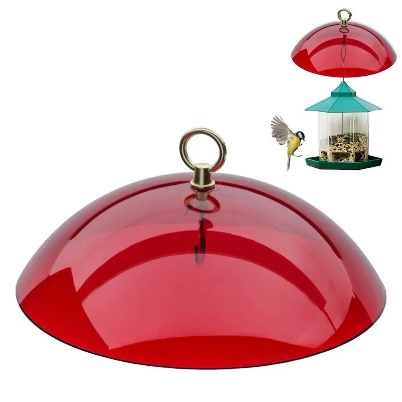 

Bird Feeder Protective Dome Hummingbird Feeder Rain Cover Guard Mealworm Feeder Baffle Weather Sun Protect Shield Blue Red White