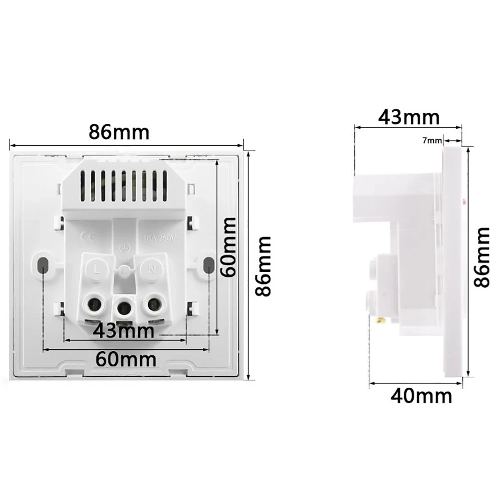 Настенные розетки для электрической панели из закаленного стекла