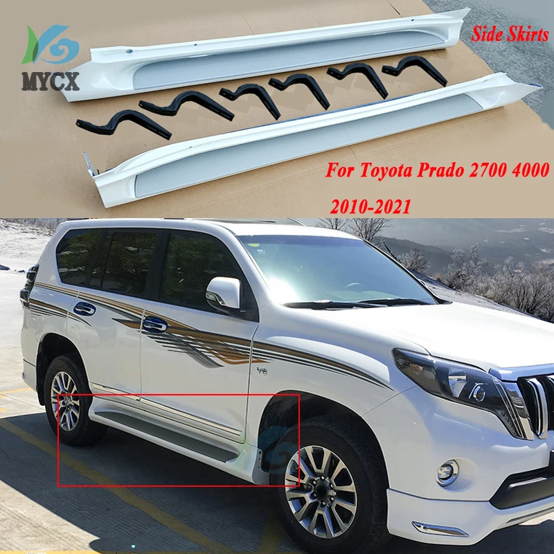 

NEW High Quality ABS+ Aluminum Alloy Running Boards Side Step Bar Pedals Fits For Toyota Prado Fj150 2700 4000 2010-2021