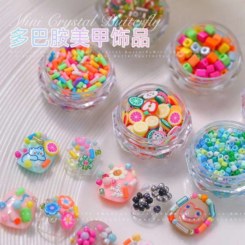 

1Box Kawaii Rhinestones Design Nail Art Decorations Cute Candy Series DIY Nail Resin Crafts Accessories Charms Manicure Jewelry