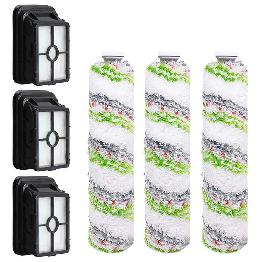 

Brush Rolls Filters Set for Bissell CrossWave Cordless Max 2554A All in One Wet-Dry 3 Pet Brush Rolls+3 Filters