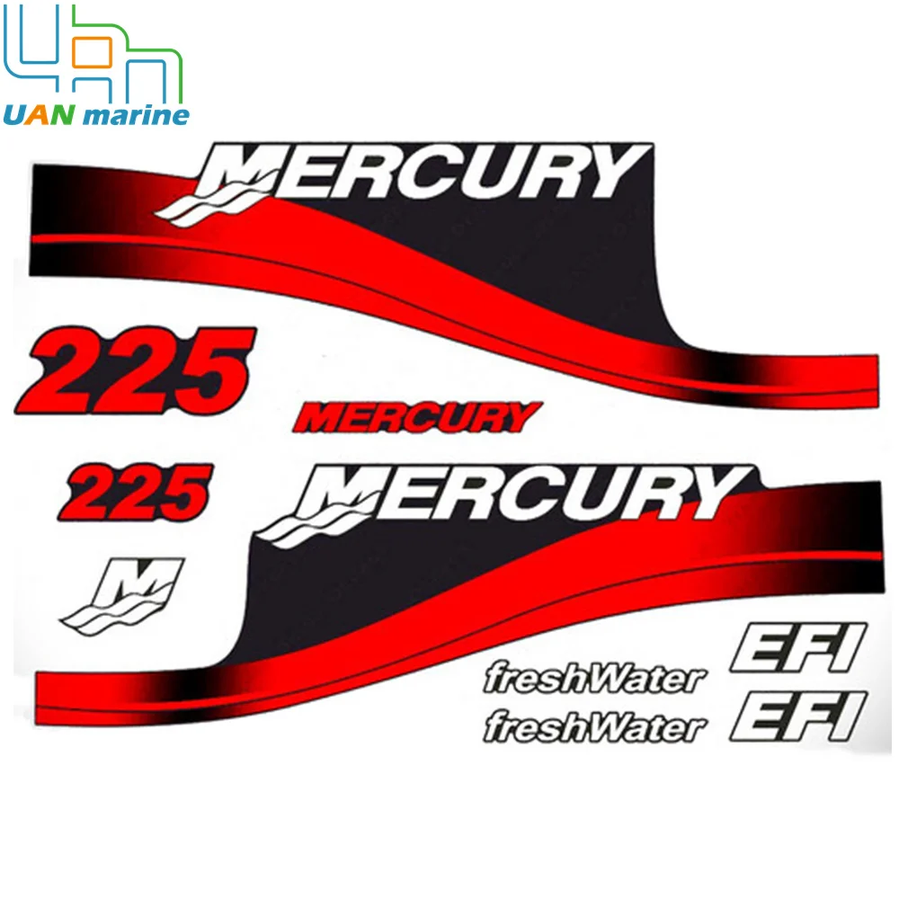 

Подвесные наклейки для Mercury Marine Motor 225hp EFI пресноводная вода, передняя и задняя стороны, красный 824105A00