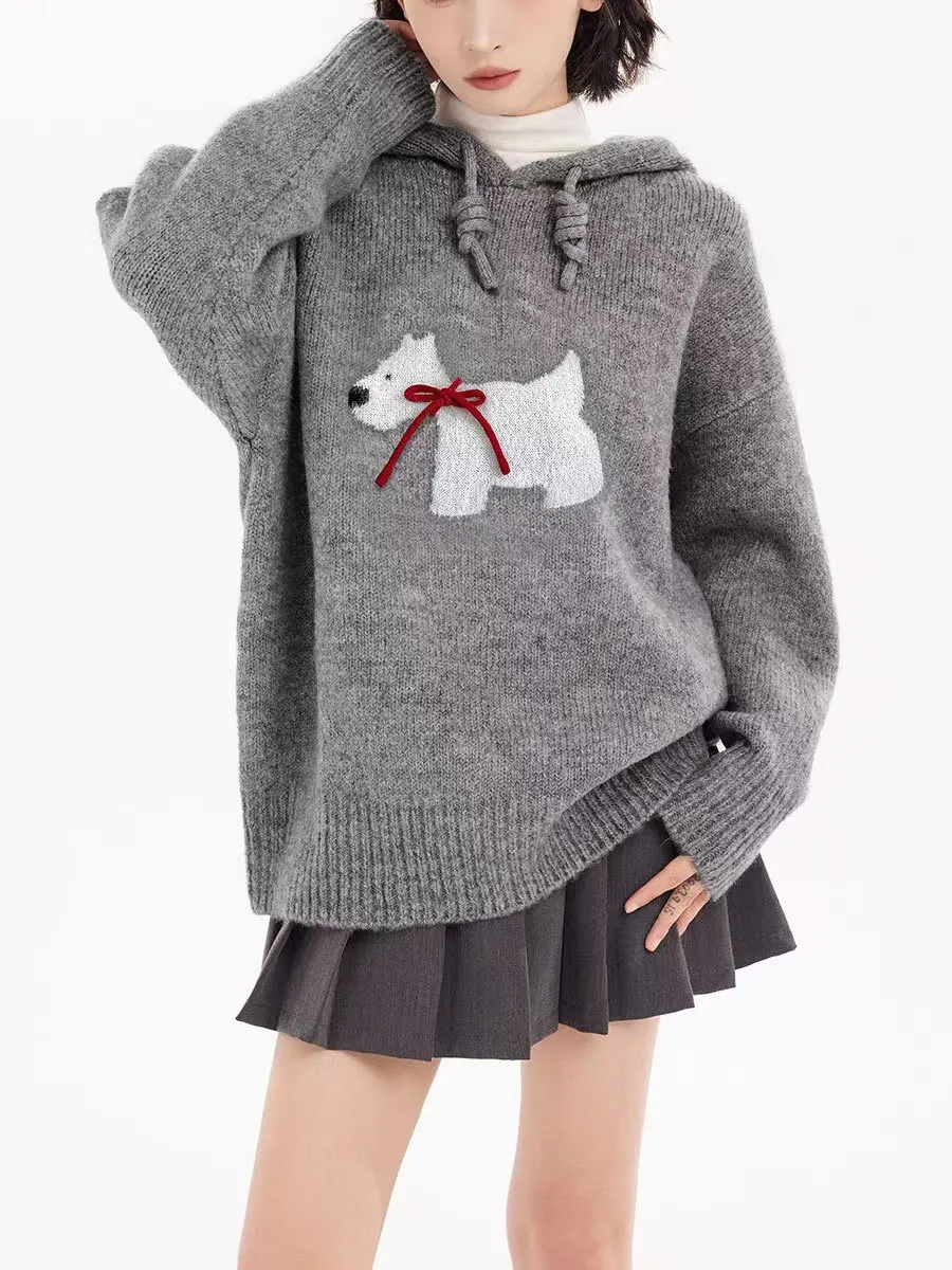 Know Dream 2024 осень/зима новая серая толстовка с капюшоном для собак женский милый