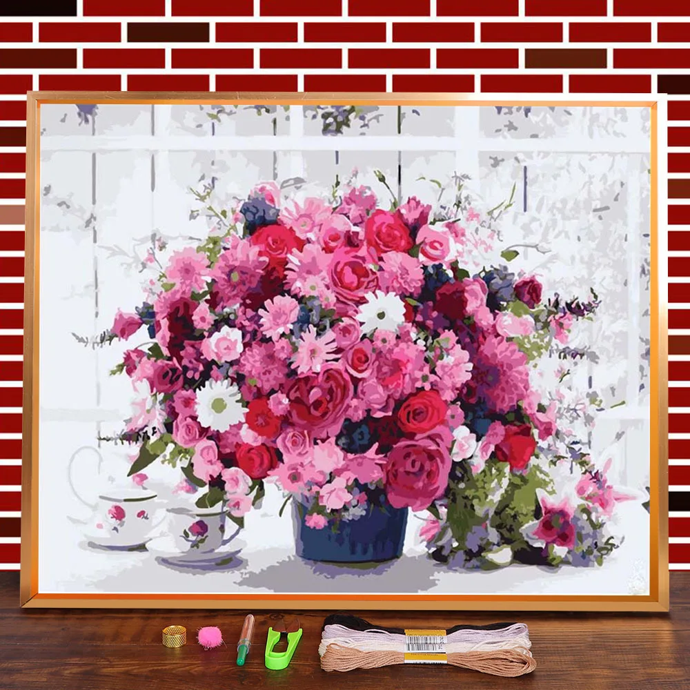 Вышивка крестом цветы в европейском стиле диаметром 11 карат Набор для вышивки