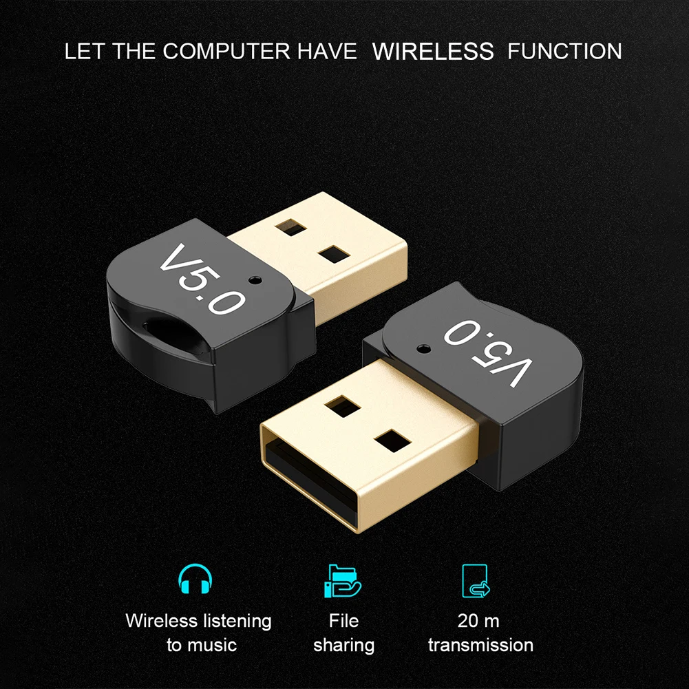 

USB-приемник для передачи аудио и данных для ноутбука, совместимый с Bluetooth адаптер, ключ-приемник для Windows 10, 8, ПК, мыши, клавиатуры, гарнитуры