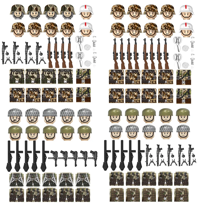 

Kids Toys 10Pcs WW2 Infantry Tank Soldier Building Blocks Army Figures Military Bricks Educational Toys For Boys Birthday Gift