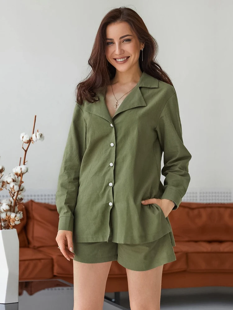 

Комплект женский Повседневный из 2 предметов, с длинным рукавом и отложным воротником