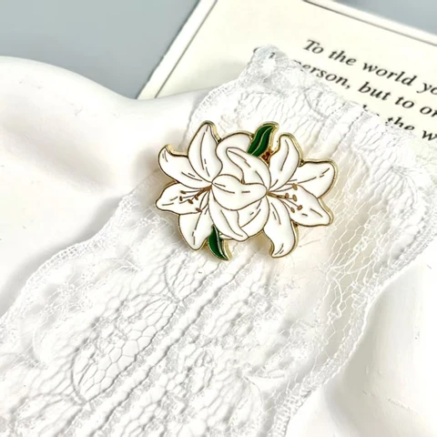 Брошь с лилиями YWOSPX