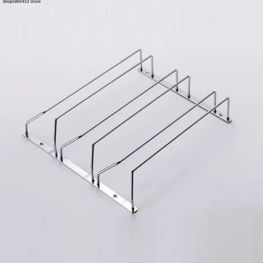

1 Pcs 1-5 Rows Stainless Steel Wall Mount Stemware Wine Glass Hanging Rack Holder Shelf