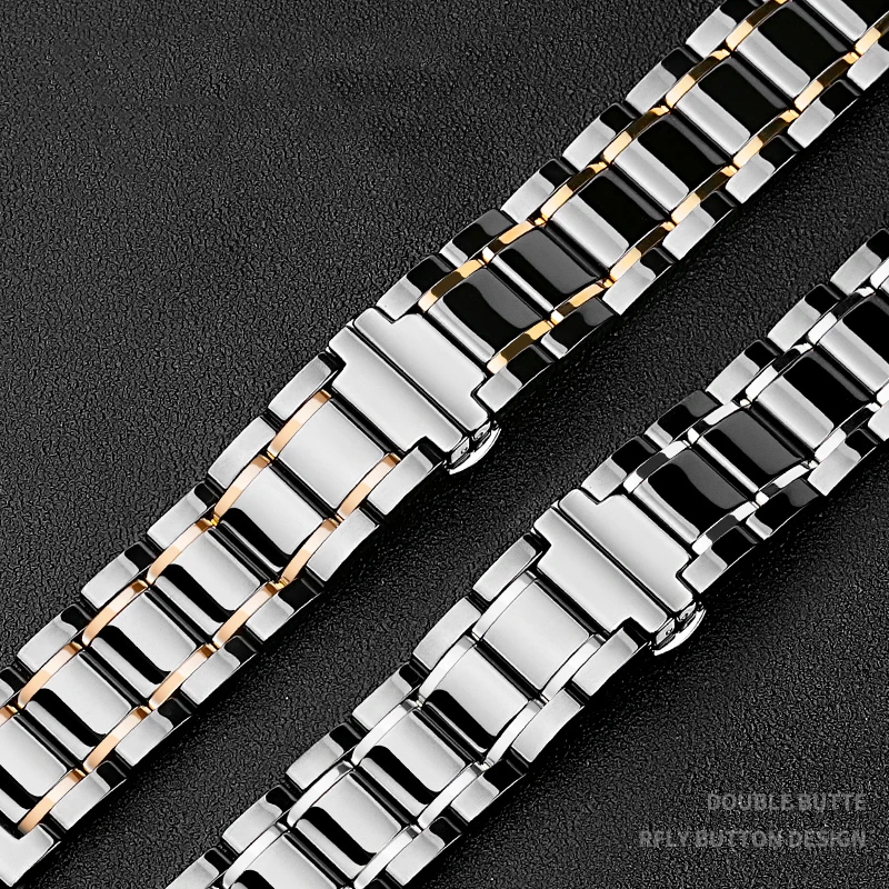 Ceramic Strap for Apple Watch Band 45mm 44mm 40mmm 42mm 38mm Stainless steel watchband metal bracelet iWatch UItra 8 7 6 5 4 SE