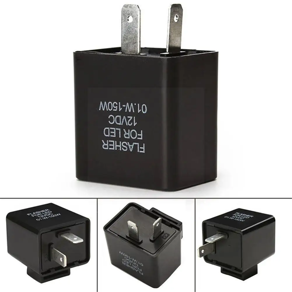 

12V 2 Pin Turn Signal Indicator Car Motorcycle Control Relay Control LED Flasher G5T1 Electronic Two-plug Adjustable Flashe Q8X7