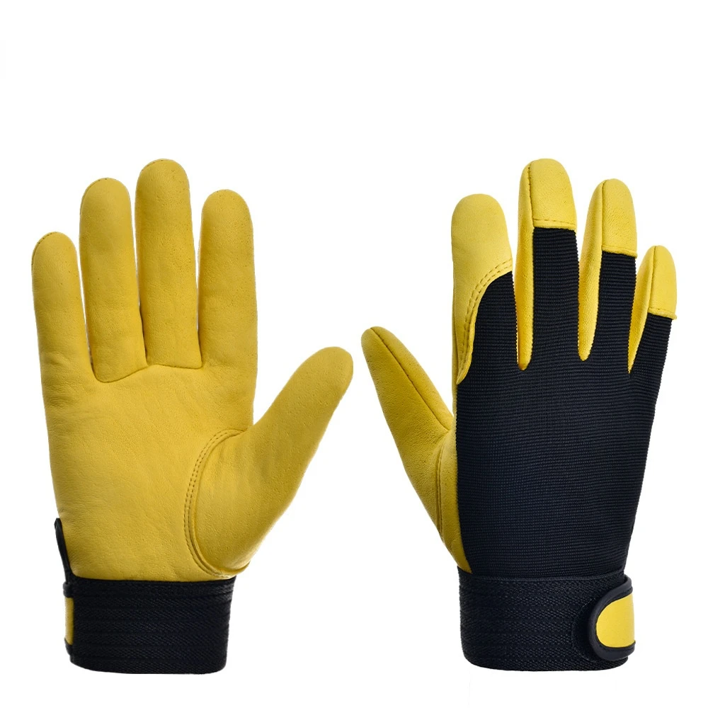 

1Pair Pigskin Leather Gloves Wear Resistant Driving Working Repair Safe Gloves