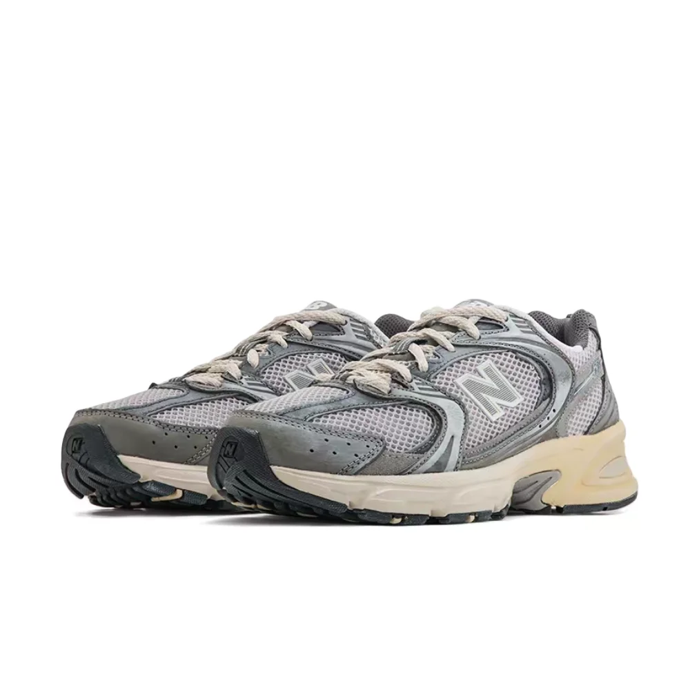 Фото Кроссовки New Balance NB530 American Retro Oxygen унисекс, низкие, серебристо-серые, нескользящие и прочные MR530TG №4
