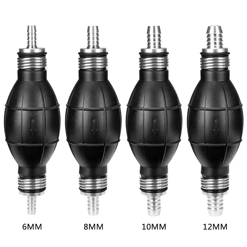 

6mm/8mm/10mm/12mm Hand Fuel Pump Line Rubber Aluminum Hand Primer Bulb diesel oil transfer petrol for Car Boat Marine Outboard