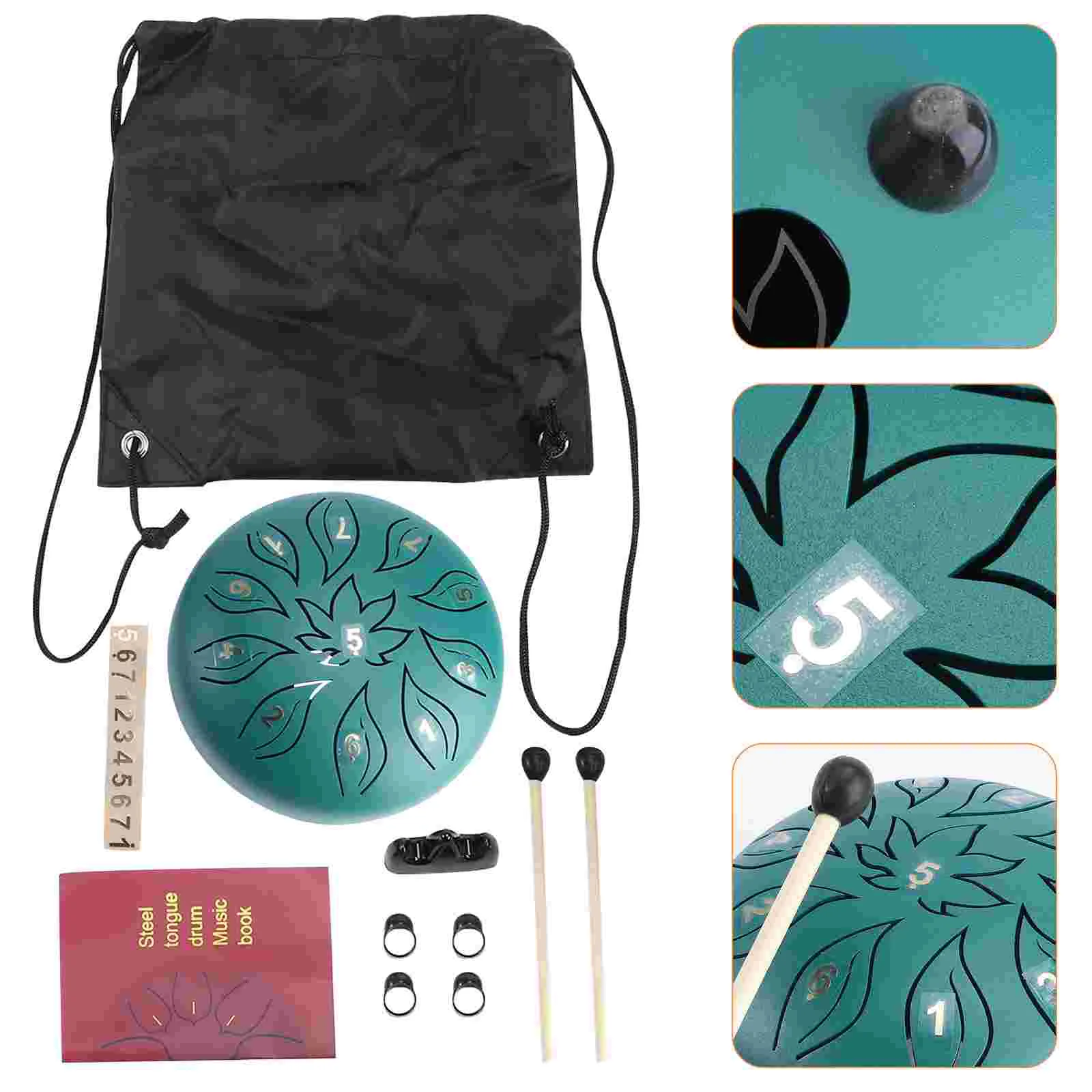 

1 Set Steel Tongue Drum 11 Tune Tongue Drum Instrument with Drum Stick Stand