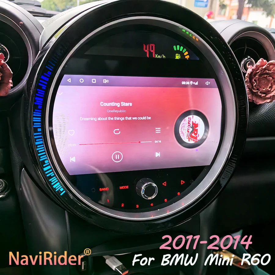 

Экран Android 15, для BMW Mini R60 2011-2014, автомобильный радиоприемник, беспроводной Carplay, GPS, WIFI, 4G, Bluetooth, видео, стерео, мультимедиа